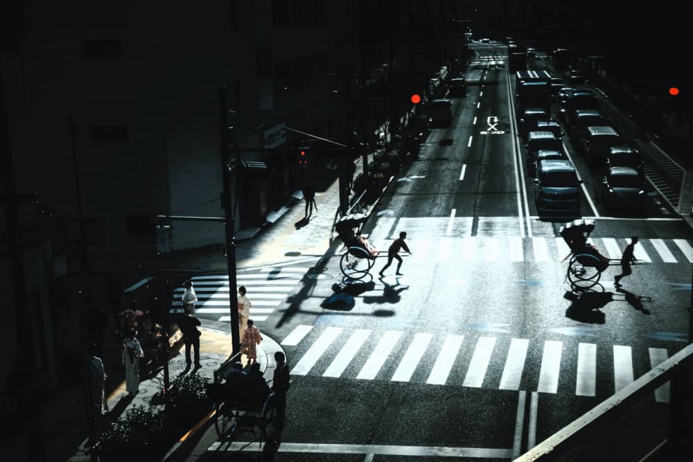 Japanese Street Shadows by HIDASAN — canvas wall art