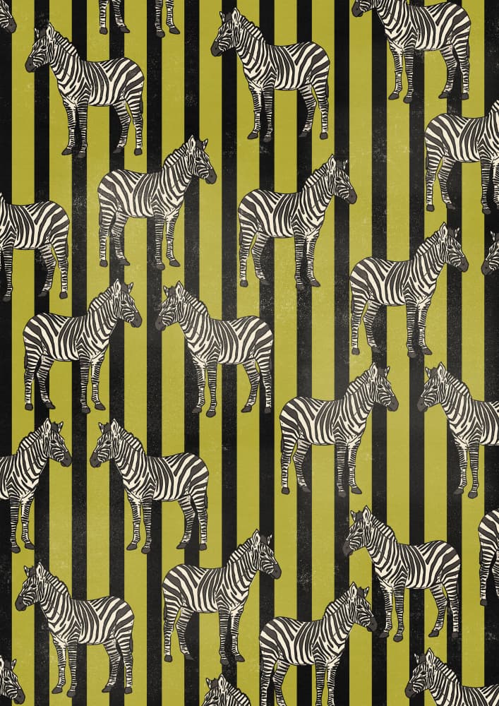 Safari Zebras Pattern by Nicholas — canvas wall art