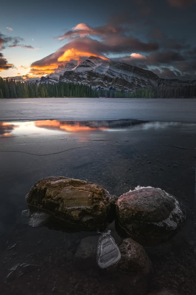 Majestic Winter Sunset by Bing Li — canvas wall art