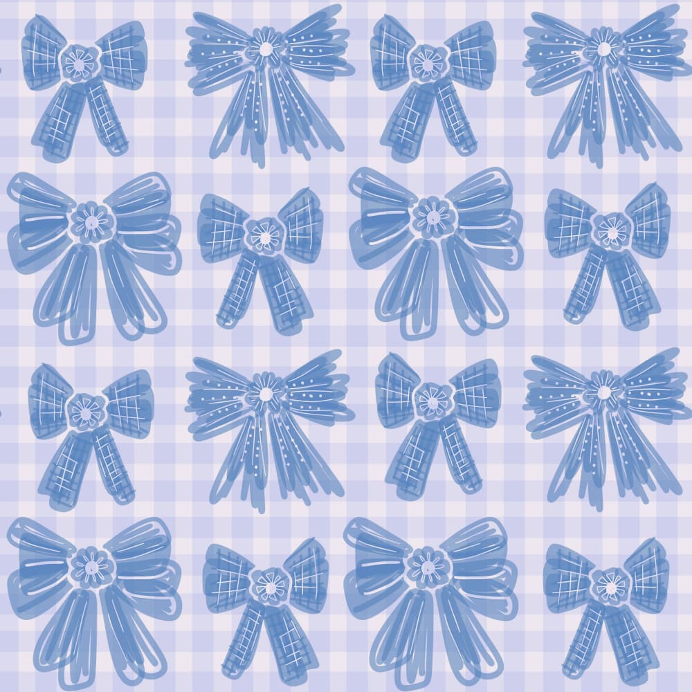 Gingham Bows Blue