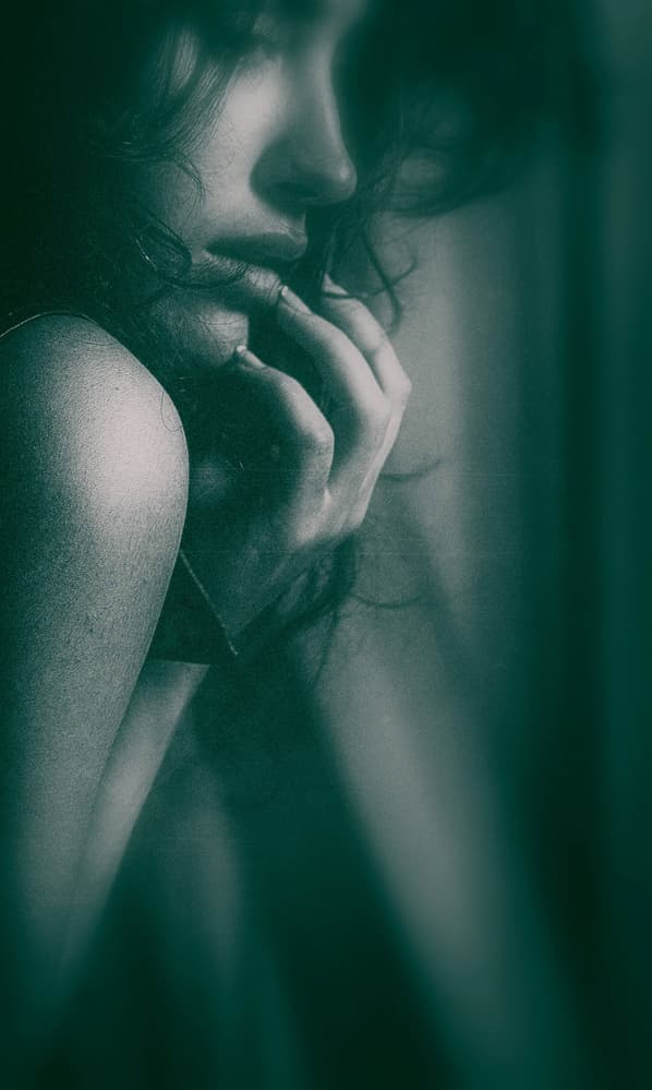 Pensive Woman Profile by DAVID MINSTER — canvas wall art
