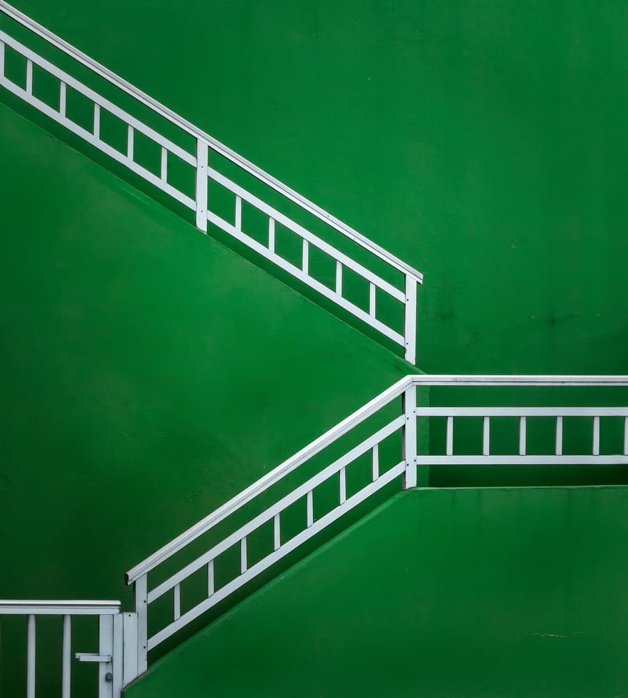 Green Geometric Stairs by Alfonso Novillo — canvas wall art