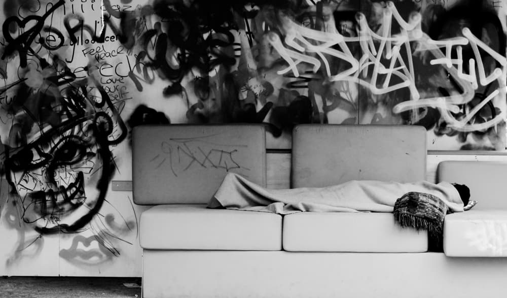 Urban Graffiti Slumber by Jian Wang — canvas wall art