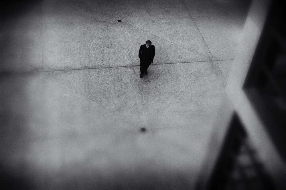 Solitary Man Walking by Peter Schaller — canvas wall art