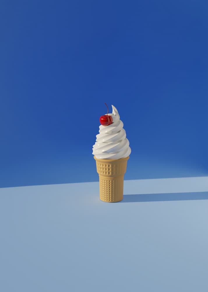 Cherry Topped Soft Serve by Julia Ramiro — canvas wall art