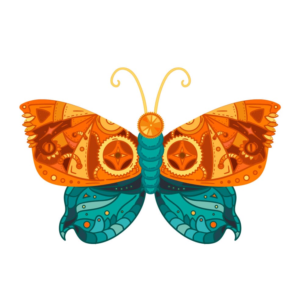 Ornate Steampunk Butterfly by Marika Barsrsind — canvas wall art