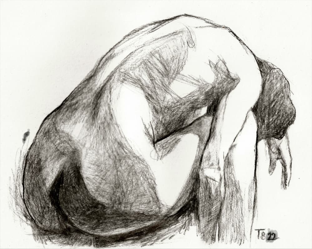 Crouching Inner Struggle by Tore Bahnson — canvas wall art