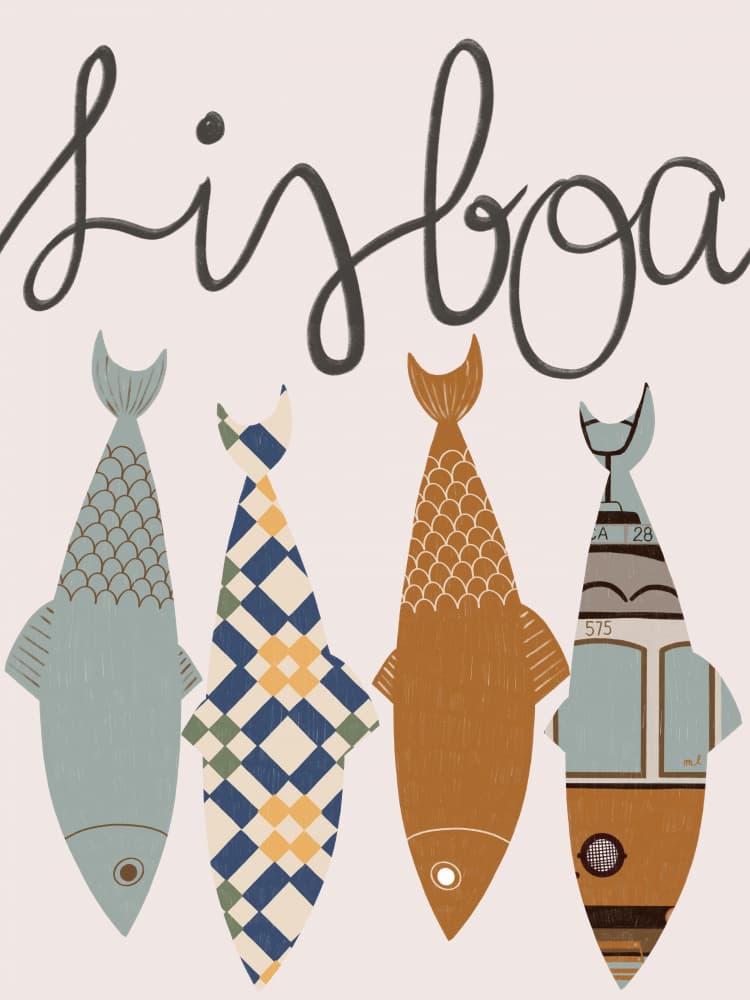 Lisboa Patterned Fish by Menina Lisboa — canvas wall art
