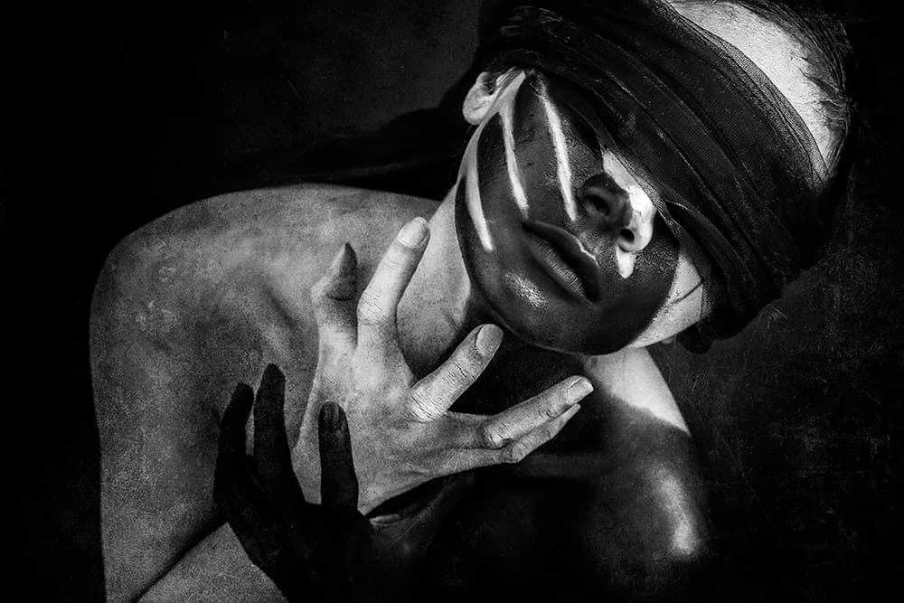 Painted Blindfold Woman by Anthony Skip — canvas wall art