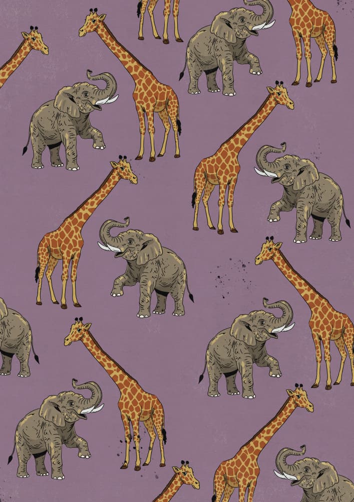 Playful Safari Animals by Nicholas — canvas wall art