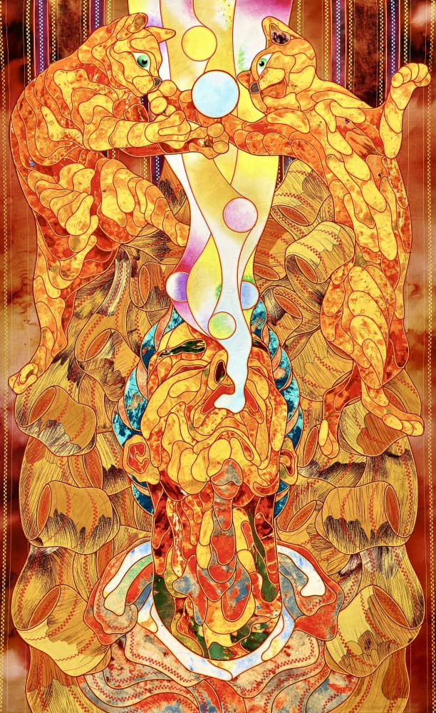 Mystical Cats Human Spirit by Kostyantin Malginov — canvas wall art