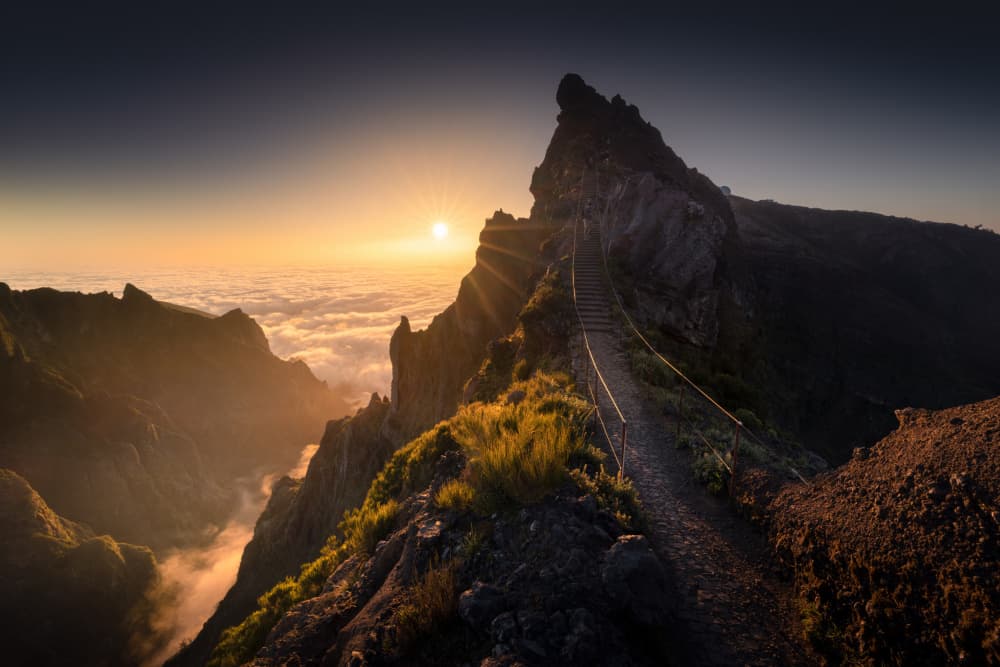 Golden Hour Mountain Path by Karol Nienartowicz — canvas wall art