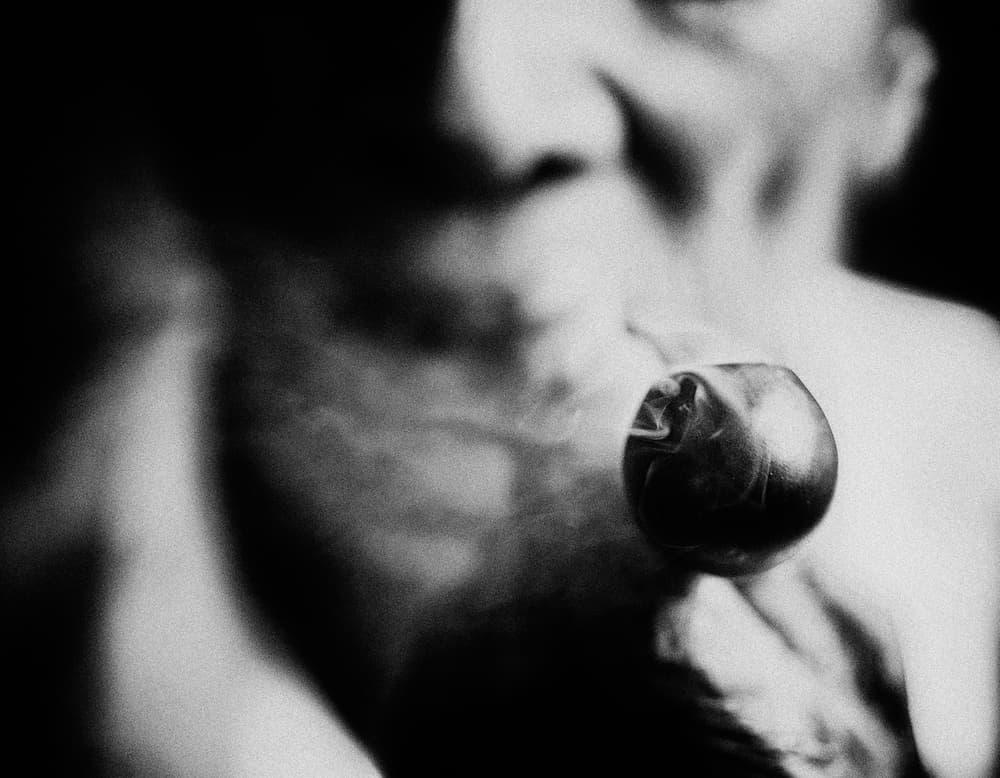 Smoking Pipe Portrait by Andi Halil — canvas wall art