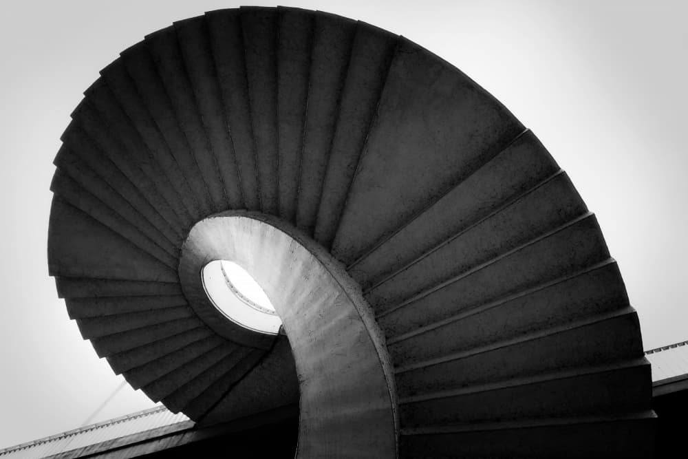 Abstract Spiral Staircase by Elena Raceala — canvas wall art