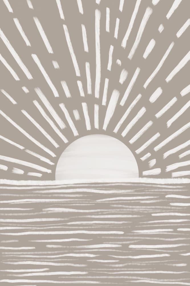 Minimalist Ocean Sunset by Melloi Art Prints — canvas wall art