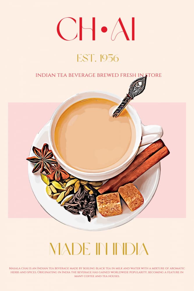 Warm Masala Chai by Nazma Khokhar — canvas wall art