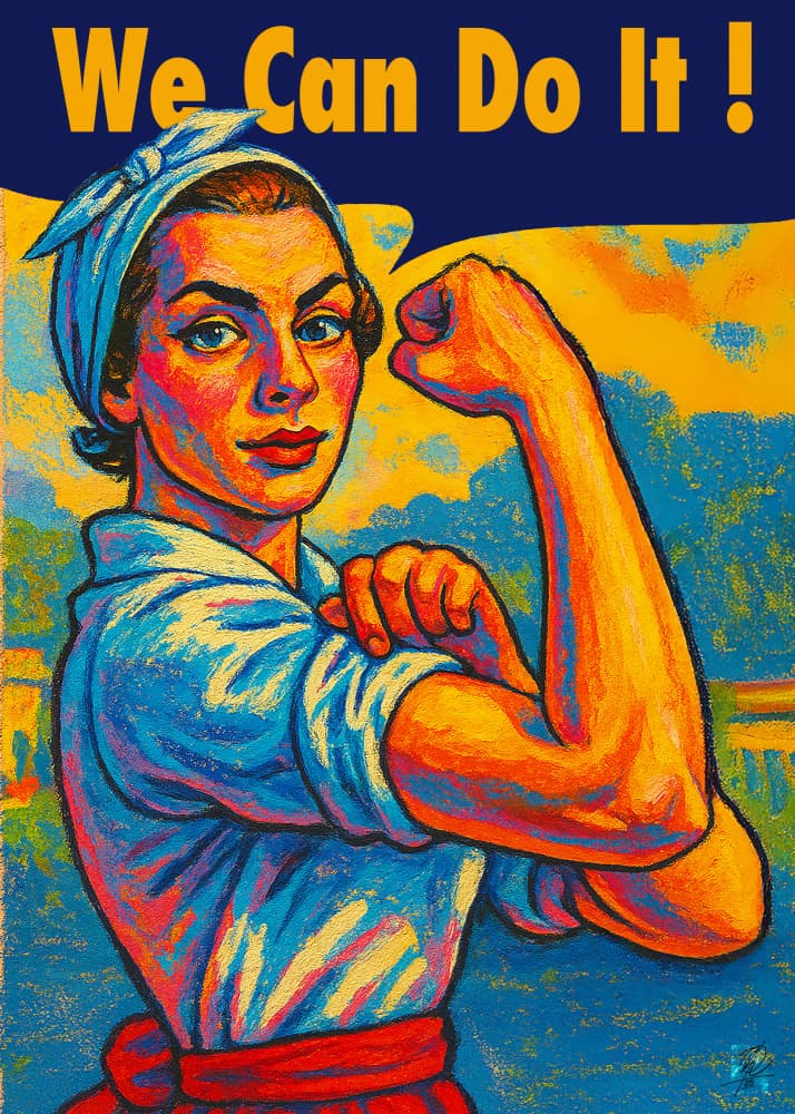 Strong Woman Power Pose by Osvaldo Russo — canvas wall art