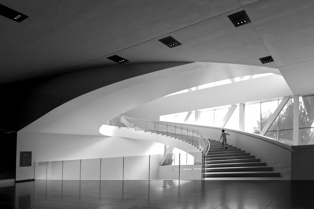 Modern Staircase Ascent by Michiko Ôtomo — canvas wall art