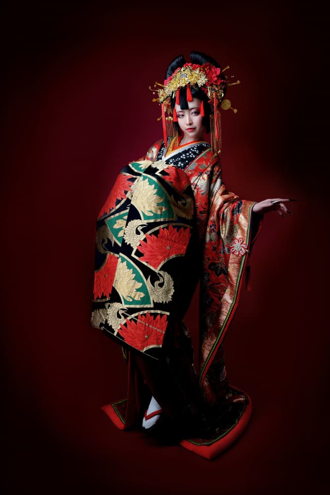 Elegant Kimono Portrait by Hiroaki Suemasa — canvas wall art
