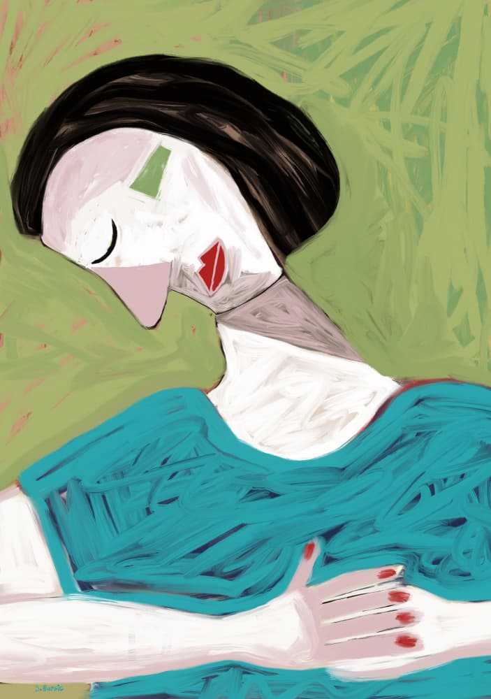 Serene Woman Portrait by Sharyn Bursic — canvas wall art