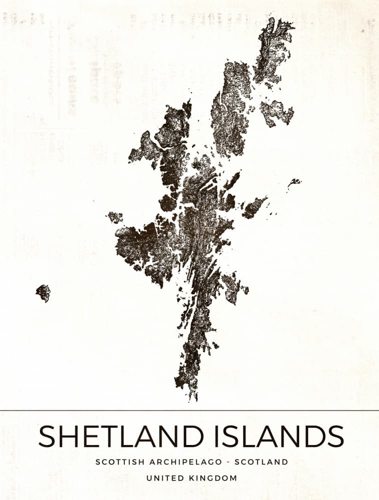 Shetland Islands Map by Nicholas — canvas wall art