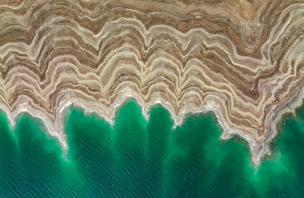 Green Water Land Patterns by Ido Meirovich — canvas wall art