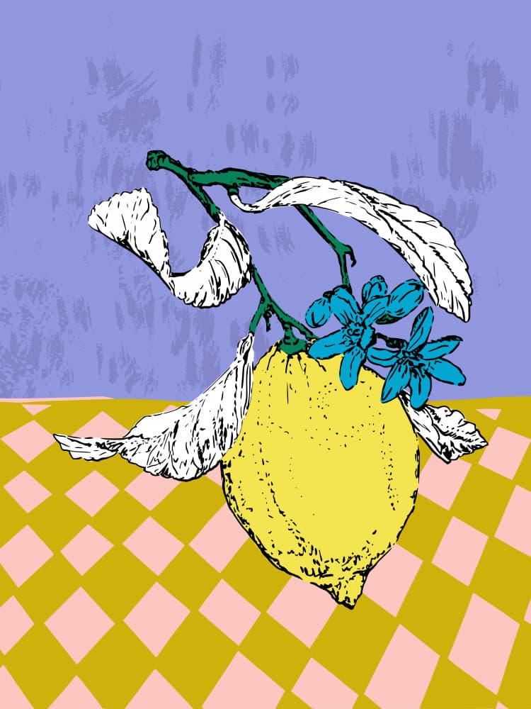 Vibrant Lemon Bloom by Annick — canvas wall art