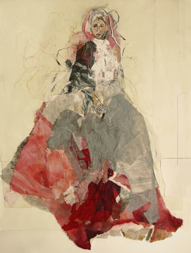 Elegant Red Figure by Ute Rathmann — canvas wall art