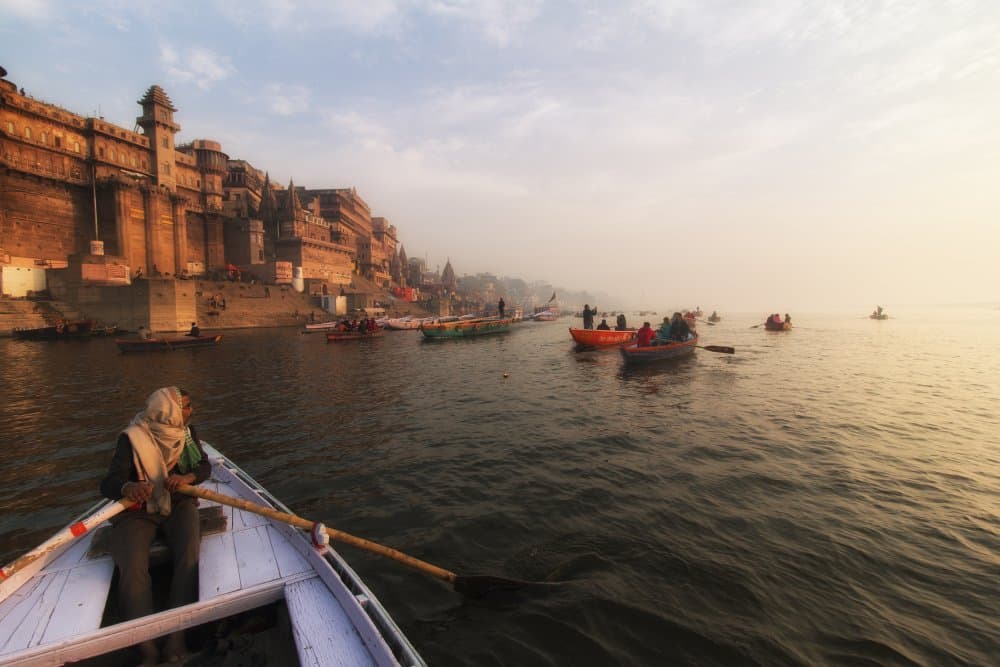 Ganges River Sunrise by Jurij Bizjak — canvas wall art