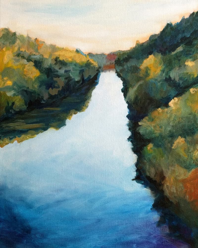 Serene Autumn River by Claire Whitehead — canvas wall art