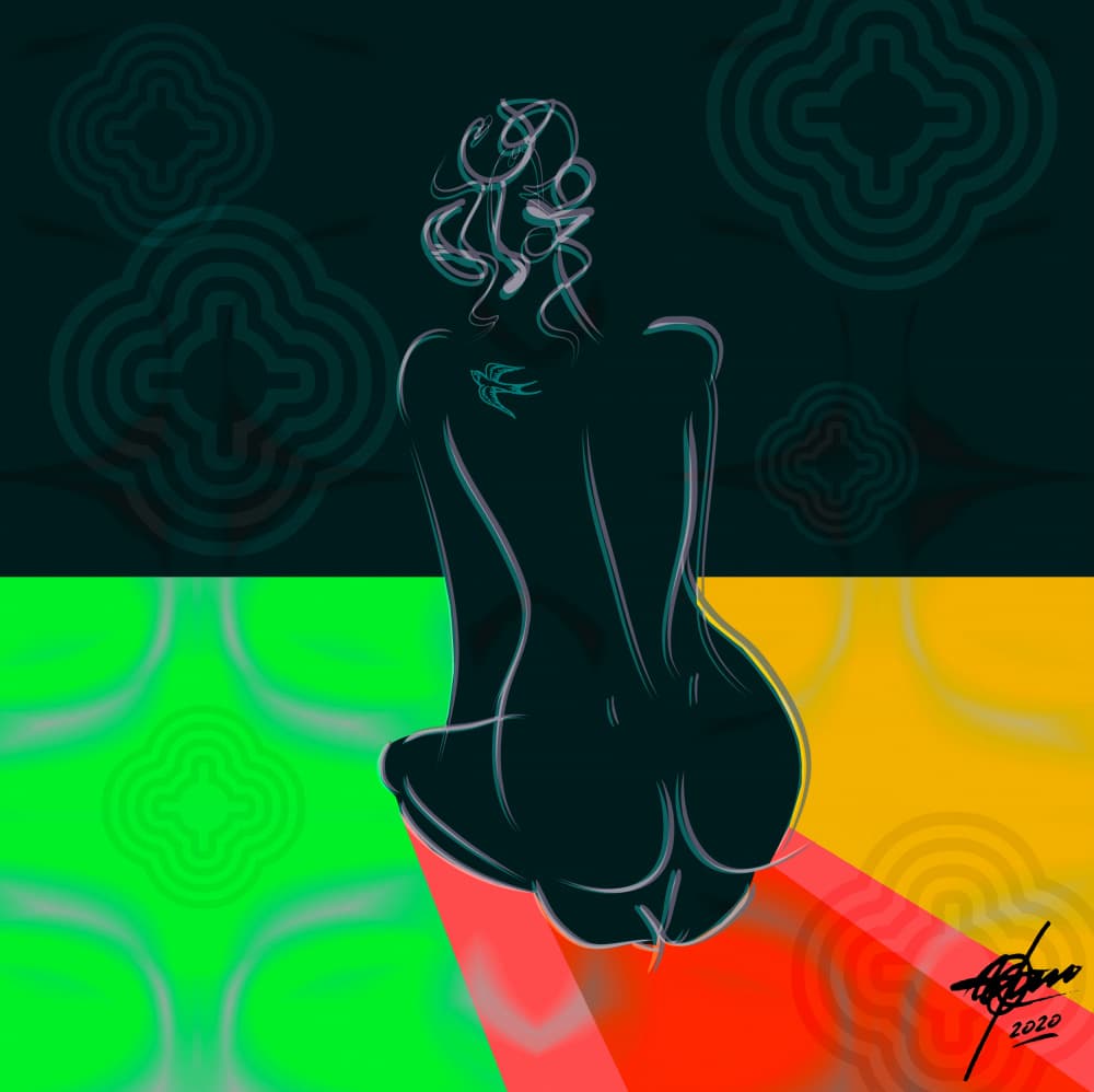 Vibrant Woman Silhouette by Osvaldo Russo — canvas wall art