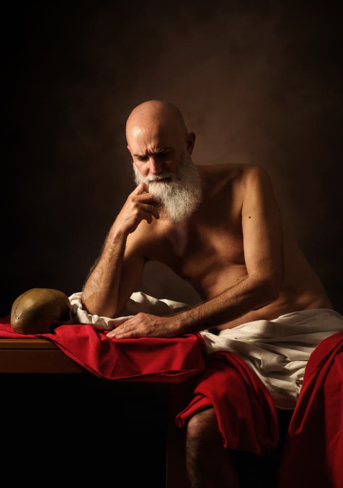 Pensive Old Man by Aglioni Simone — canvas wall art