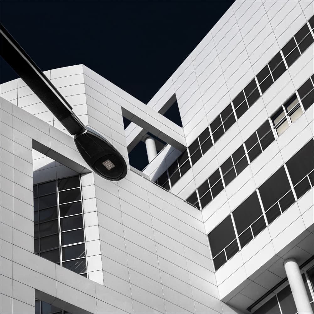 Modern Geometric Building by Gilbert Claes — canvas wall art