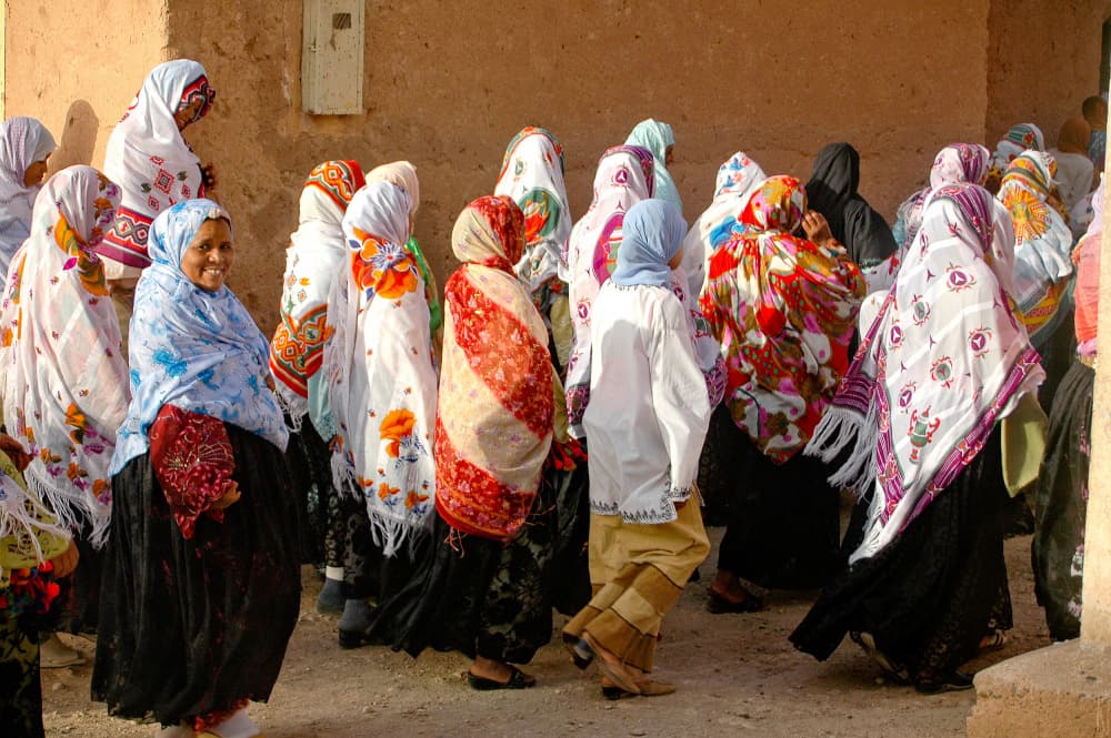Colorful Village Women by Raffaele Maglione — canvas wall art