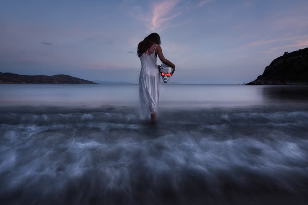 Mysterious Ocean Walk by Maria Kaimaki — canvas wall art