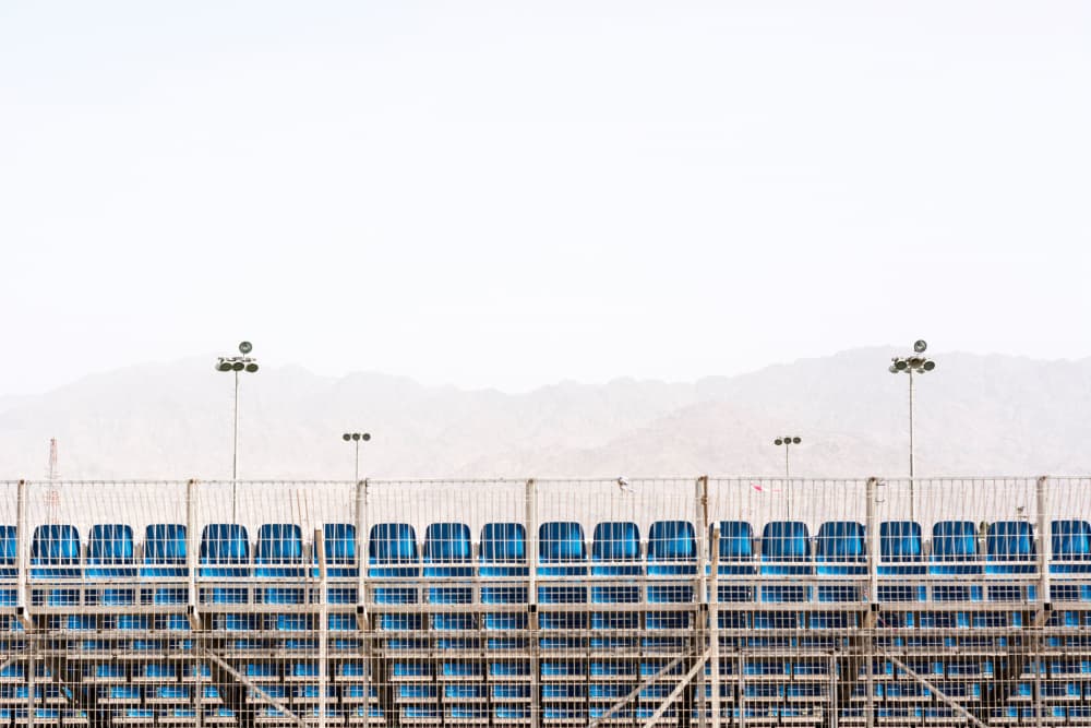 Empty Blue Stadium by Tal Paz-Fridman — canvas wall art