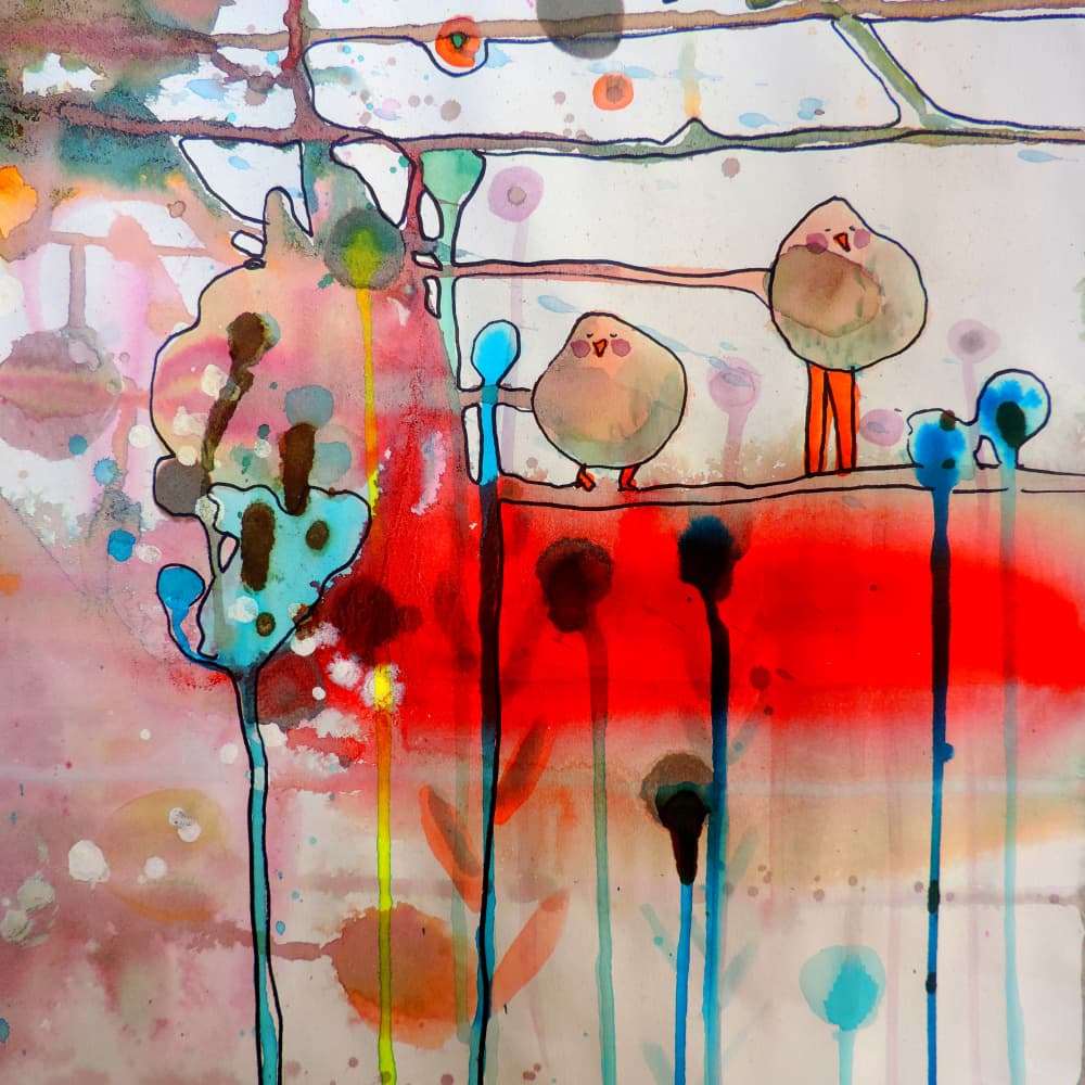 Whimsical Watercolor Birds by Sylvie Demers — canvas wall art