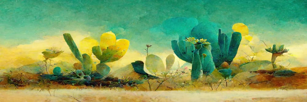 Desert Bloomscape by Treechild — canvas wall art