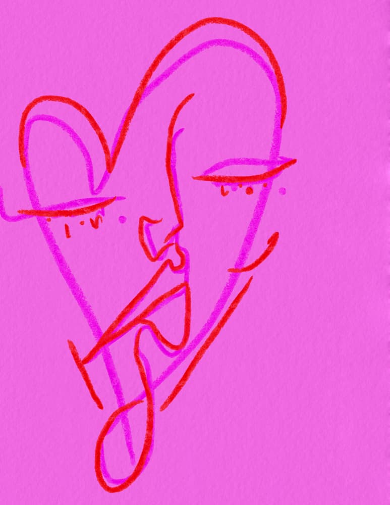 Pink Heart Kiss by JLC ART — canvas wall art