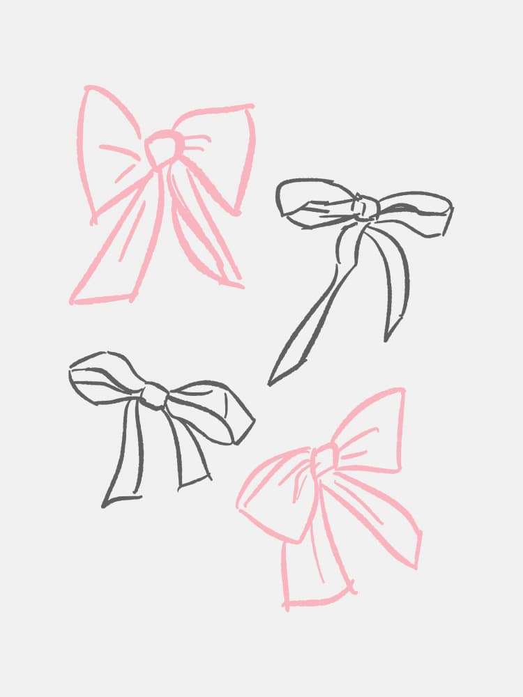 Cute Ribbon Bows by Jolly and Dash — canvas wall art
