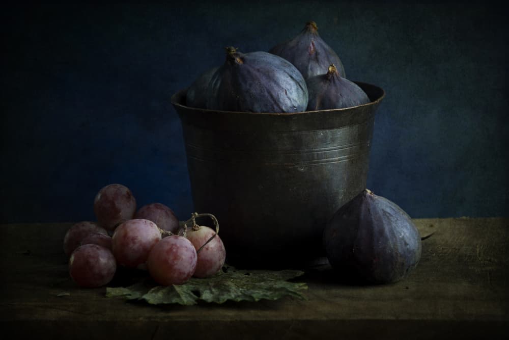 Rustic Figs and Grapes by Ramiz Sahin — canvas wall art