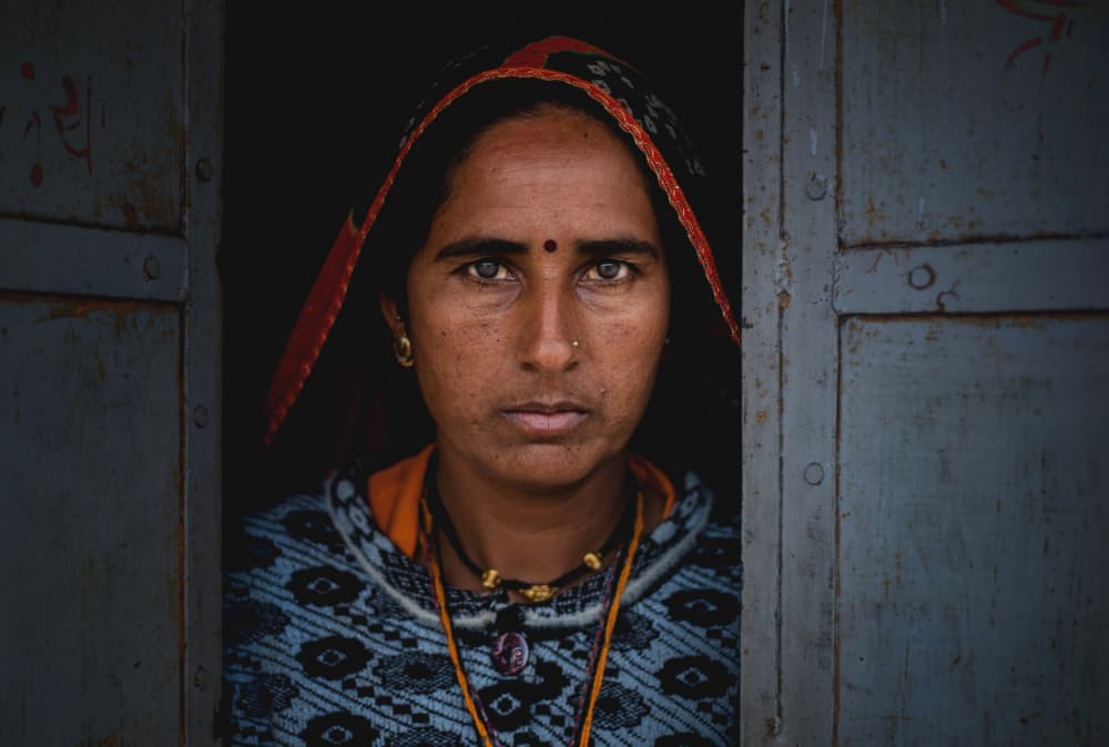 Indian Woman's Gaze by Vivek Kalla — canvas wall art