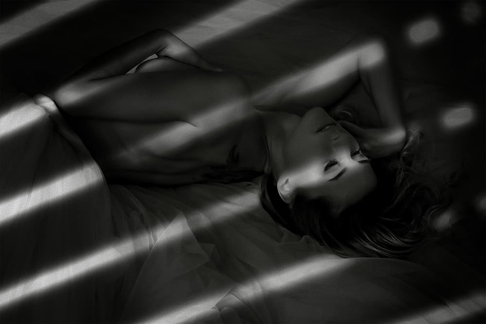 Serene Woman Striped Light by Carlo Joseph — canvas wall art