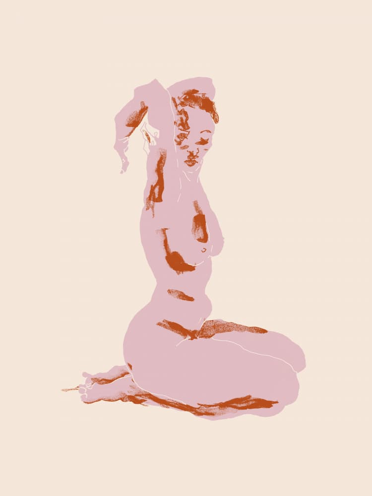 Seated Feminine Nude by Francesco Gulina — canvas wall art