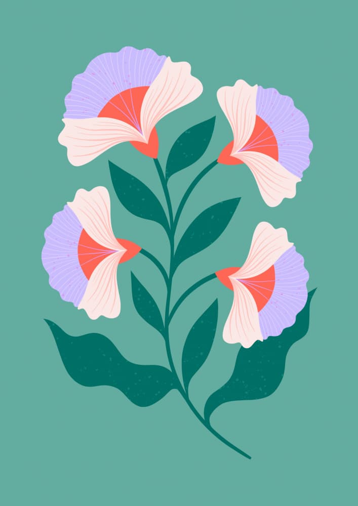 Abstract Cream and Lilac Flowers by Melissa Donne — canvas wall art