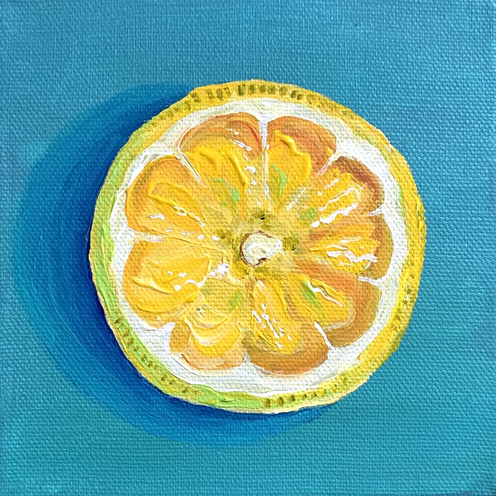 Simple Lemon Slice by Pauline Wegman | Key and Sea Creative — canvas wall art