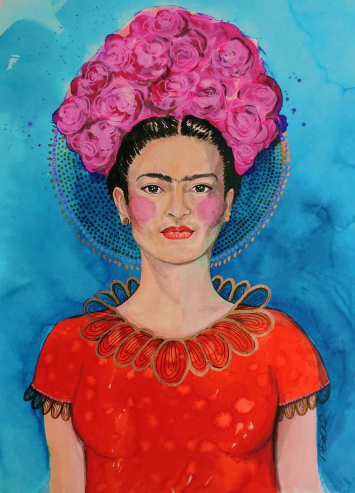 Floral Crown Portrait by Sylvie Demers — canvas wall art