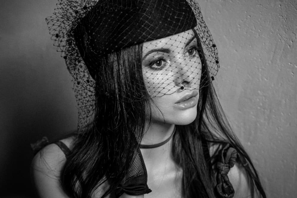 Elegant Veiled Woman by Chris Bos — canvas wall art