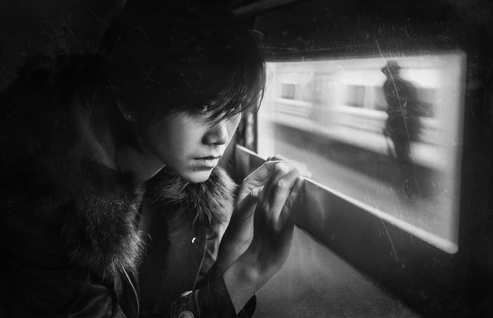 Moody Train Journey by Sebastian Kisworo — canvas wall art