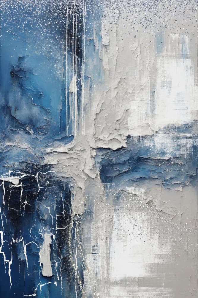 Textured Blue Abstract by Sally Ann Moss — canvas wall art